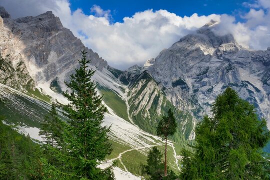 road in the alps, photo as a background , in pasubio mountains, dolomiti, alps, thiene schio vicenza, north italy