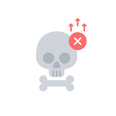 Obraz premium Skull and bone Flat icon, The increasing death, Vector.