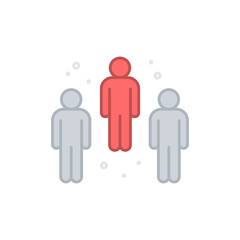 Group of People Flat icon at the time of the virus outbreak, Vector.