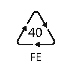 Plastic recycling symbol FE 40, Wrapping Plastic. Vector Illustration