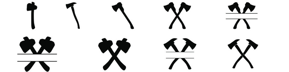 Axe icon vector set. forester illustration sign collection. chop wood symbol or logo.