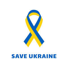 Ribbon with Ukraine flag in national colors.