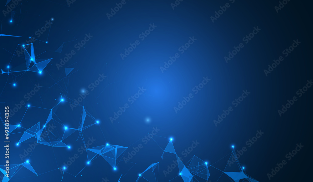 Poster Abstract Plexus Futuristic Background with Virtual Copy space Science Technology Concept.