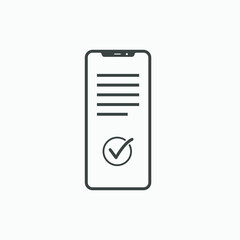 phone online purchase check payment vector icon symbol isolated 