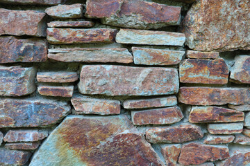 The texture of the stone wall of the building or structure, the background of the stone.