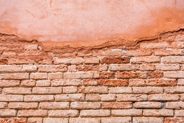 Red brick wall grunge texture background