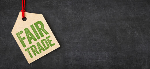 Tag on a blackboard - Fair trade - obrazy, fototapety, plakaty
