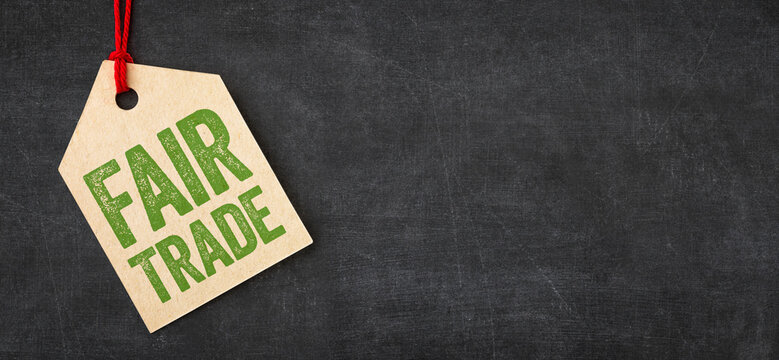 Tag on a blackboard - Fair trade