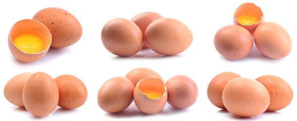 Eggs in isolated white background