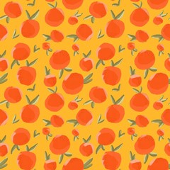 Seamless pattern with oranges