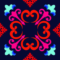  Sample ethnic, folk, geometric, mosaic ornament, pattern for fabrics, interiors, ceramics and furniture in the Arabian style.