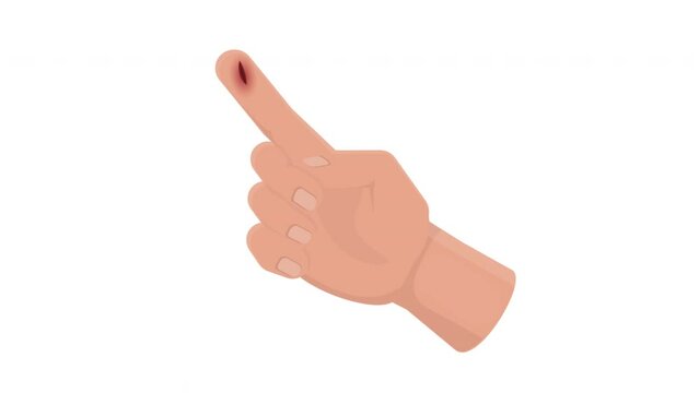 Blood from the finger. Animation of the wound on the arm, alpha channel is turned on. Cartoon