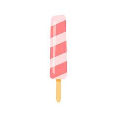Twisted fruit ice cream, vector illustration. Juicy frozen ice drawing.