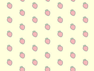 苺のパターン背景　イエロー
