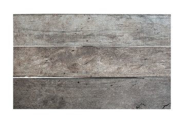 Old wooden sign board isolated on white background with clipping path