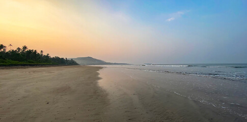 sunset over the beach