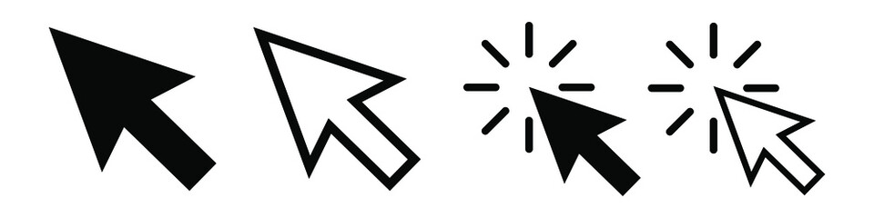 Cursor icons vector set. Press illustration sign collection. point symbol or logo.