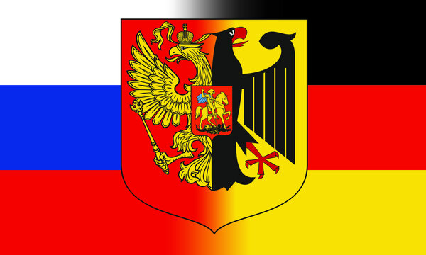 Deutsch Russische Flagge mit Adler.