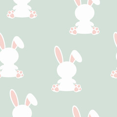 Happy Easter banner background. Easter bunny. Easter banner. Fashionable Easter design. Modern minimalist style. Suitable for poster, website, postcard. Vector illustratio