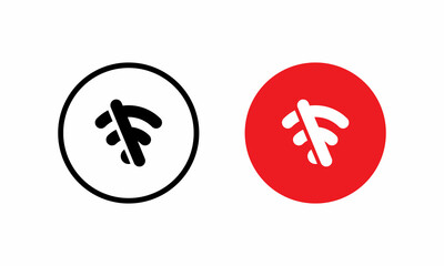 Wifi Off Button Icon in Circle Button
