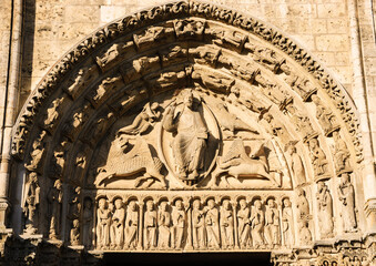 Statue of Jesus Christ surrounded by Four Evangelists (represented as winged man,  lion, ox and...