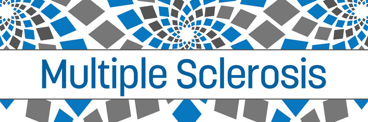 Multiple Sclerosis Blue Grey Circular Squares Horizontal 