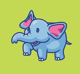 cute elephant happy. isolated cartoon animal illustration. Flat Style Sticker Icon Design Premium Logo vector. Mascot Character