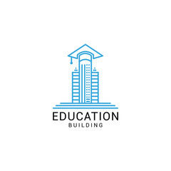 Building an education city  logo icon design template flat vector Premium Vector
