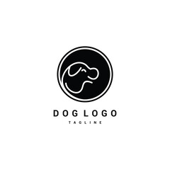 Nice dog logo icon design template flat vector Premium Vector