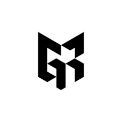 g r gr initial logo design vector template