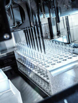 Analysis of samples in micro plates using automation robotics