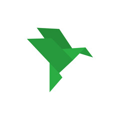 origami bird logo icon design template vector