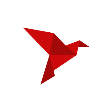 recommend clip art: origami bird logo icon design template vector