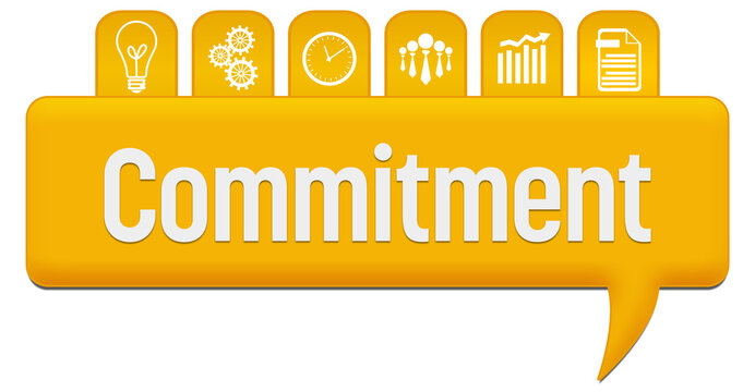 Commitment Yellow Comment With Symbols On Top 