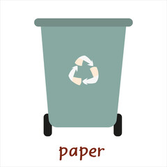 Trash can icon vector. Ecology, recycling, recycle