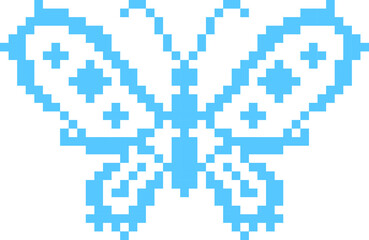 Fototapeta premium Butterfly Pixel Art isolated on white Background vector pixel illustration.