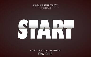 Start text style effect editable, suitable for headline, title, lettering, etc