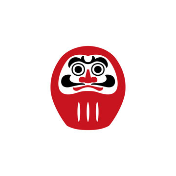 recommend clip art: Japanese daruma doll, vector flat symbol design