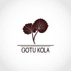 Gotu kola grass. Centella asiatica. Medicinal plant. Logo