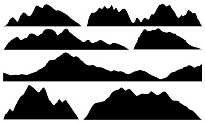 mountain silhouette black isolated
