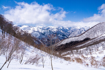 Fototapeta na wymiar 平標山からの山岳風景　雪景色