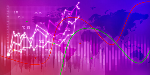 2d rendering Stock market online business concept. business Graph 
