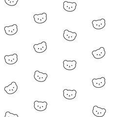 Small bears, seamless vector cute pattern