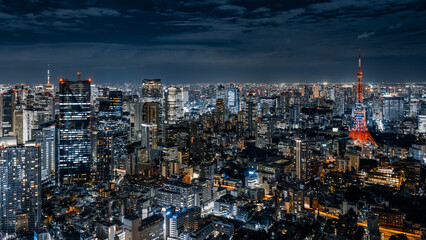 Fototapeta na wymiar Tokyo Skyline at night