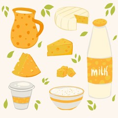 illustration of dairy products