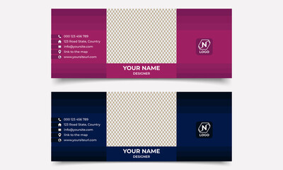 Email signature template. Business signature e-mail design or email footer.