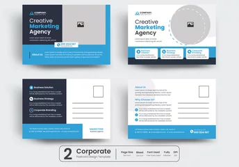 Fotobehang corporate business postcard design template. postcard design, marketing postcard design, business postcard design © Spdesignstock