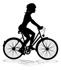 Obraz na płótnie Canvas Bike and Bicyclist Silhouette