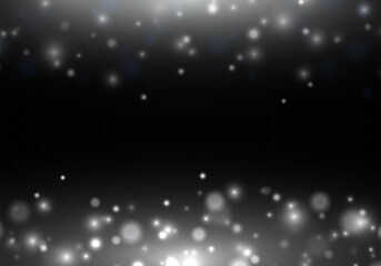 Fototapeta na wymiar White dust or snow, lights stars, sparkles, bokeh
