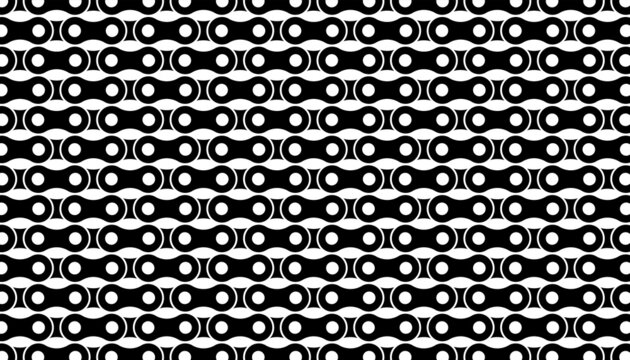 Abstract chain bike pattern background. Black and white wallpaper with chains. Image Illustration.